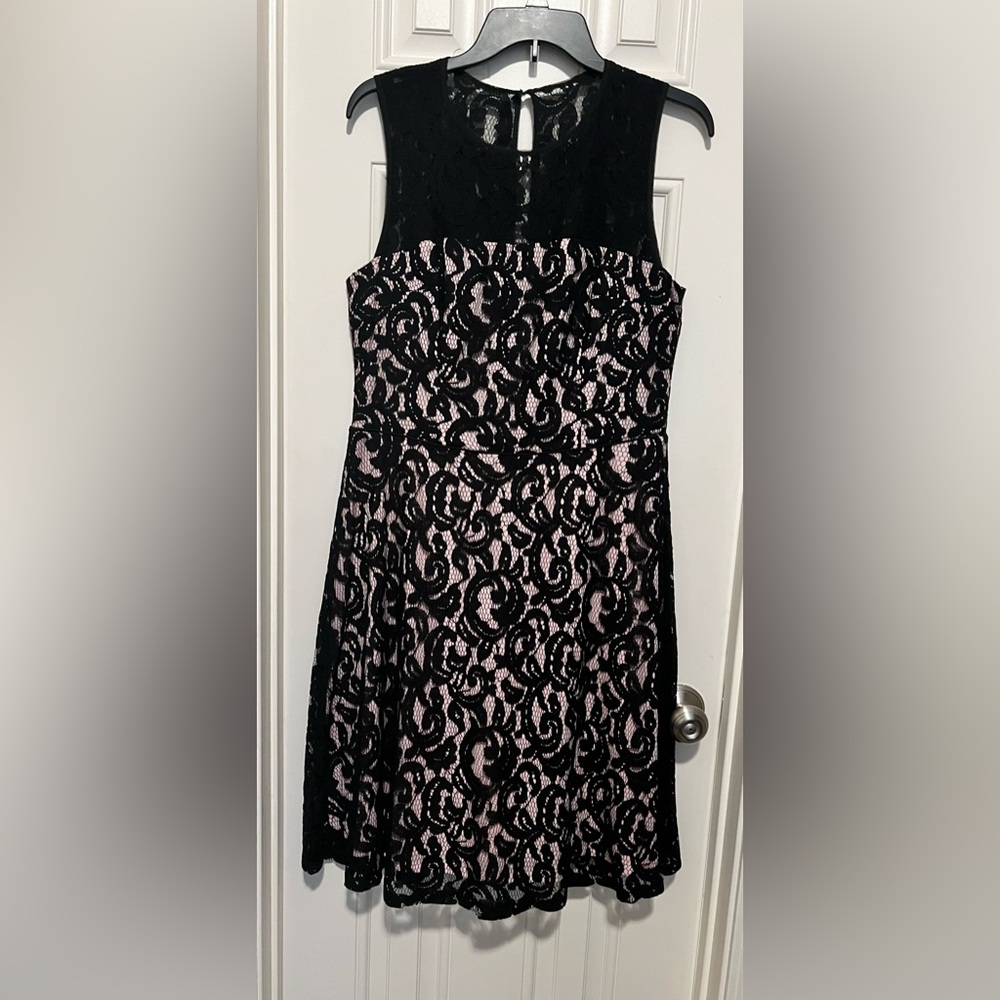 Maggy London Black Strapless A-line Dress Wedding Guest EUC